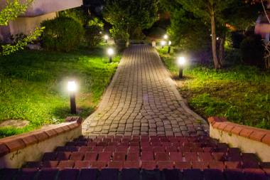 outdoor lighting design installation paver path